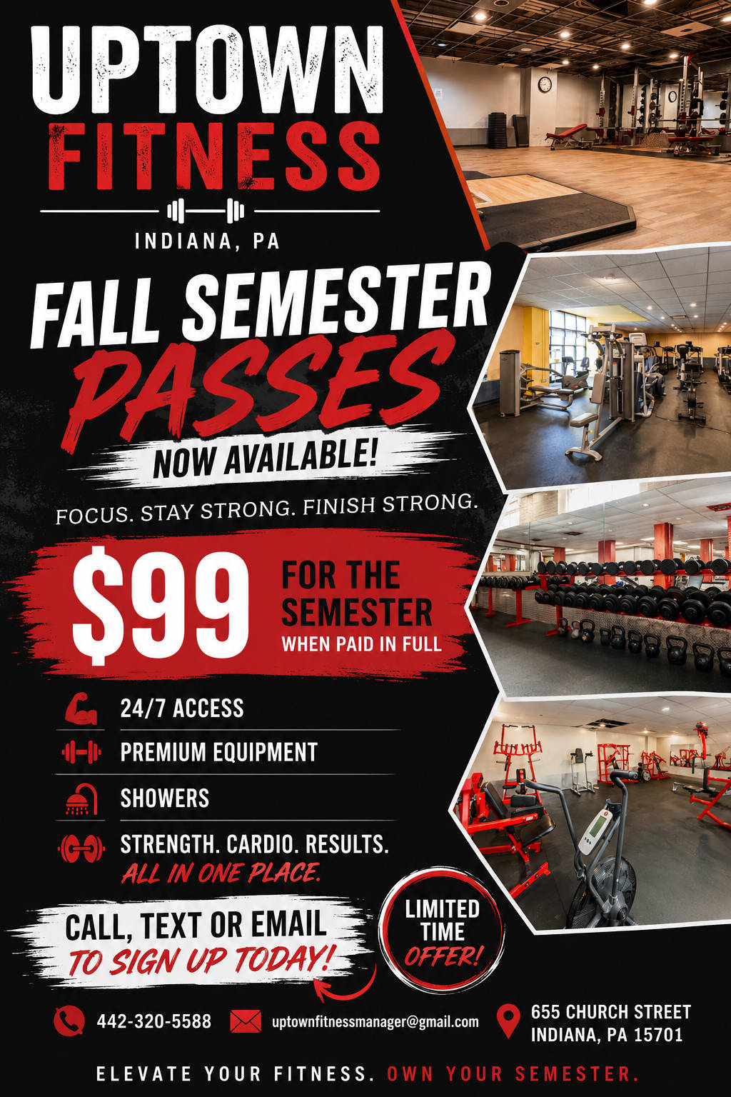 Uptown Fitness Fall Semester Pass promotion